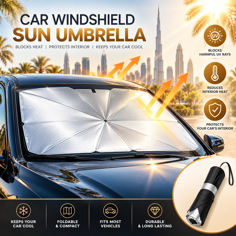 Car Windshield Sun Umbrella – Foldable UV & Heat Protection