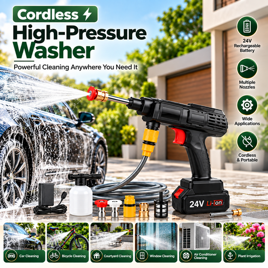 Cordless High-Pressure Washer (24V Rechargeable)
