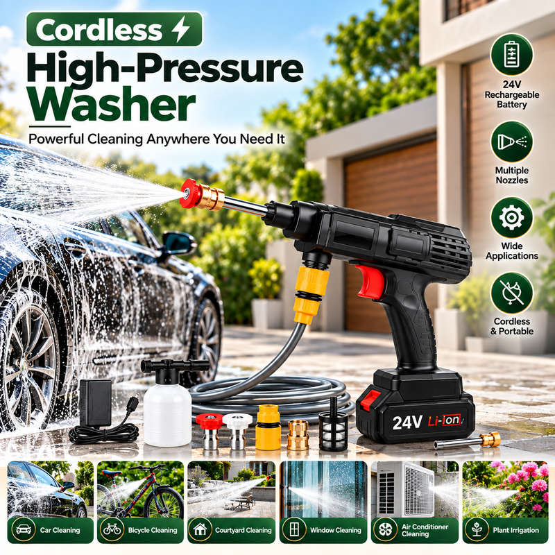 Cordless High-Pressure Washer (24V Rechargeable)
